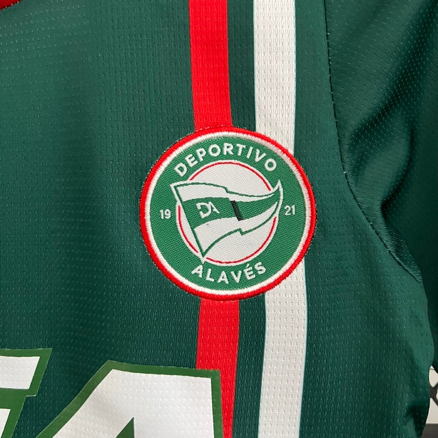 Kit Infantil Alaves II Puma 23/24 - Verde com detalhes em vermelho e branco