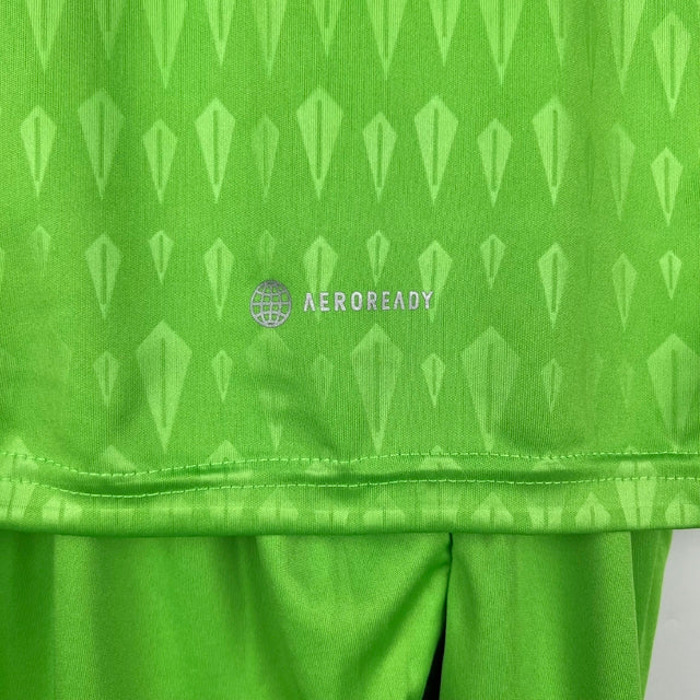 Kit Infantil Arsenal Goleiro Adidas 23/24 - Verde com detalhes em branco