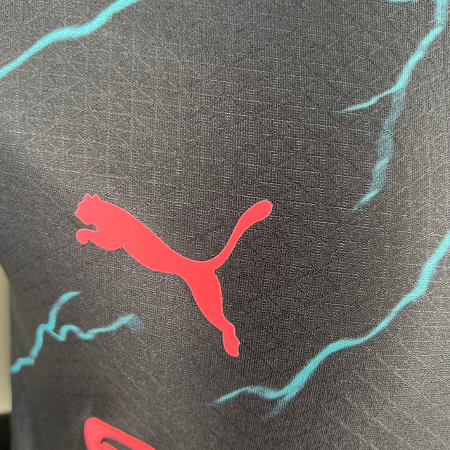 Camisa Manchester City II 23/24 - Jogador Puma Masculina - Azul com detalhes em rosa