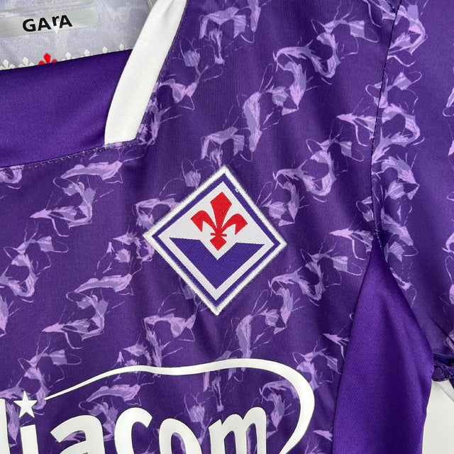 Kit Infantil Fiorentina I Kappa 23/24 - Roxo com detalhes em branco