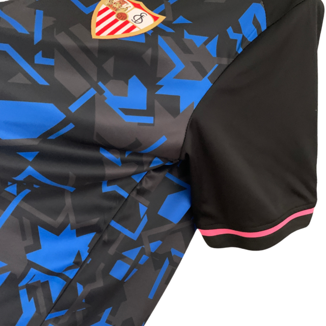 Camisa Sevilla III 23/24 - Torcedor Castore Masculina - Preto com detalhes em azul
