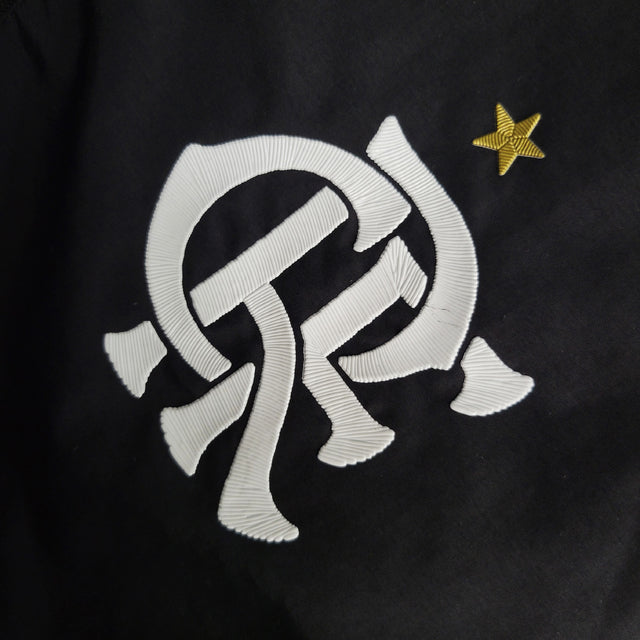 Jaqueta Corta-Vento Flamengo 23/24 Masculina Adidas - Preta com detalhes em vermelho e branco