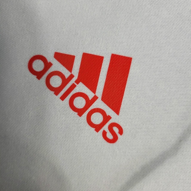 Jaqueta Corta-Vento Flamengo 23/24 Masculina Adidas - Branco com detalhes em vermelho