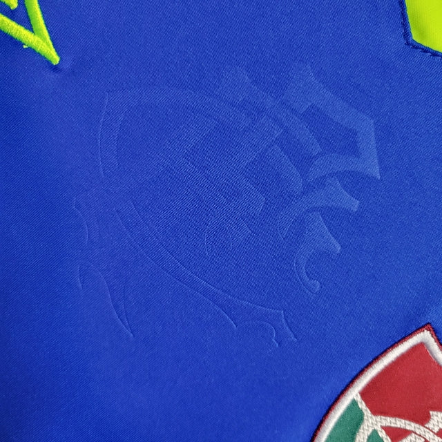 Camisa Fluminense Goleiro III 23/24 Umbro Torcedor Masculina - Azul com detalhes amarelo