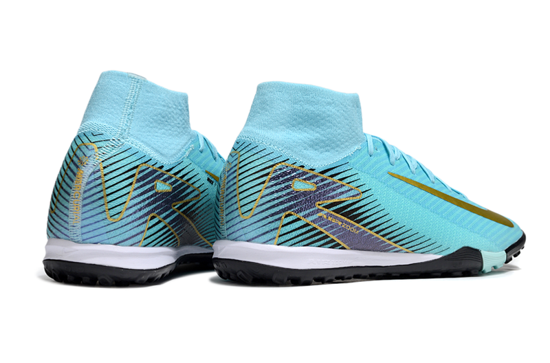 Chuteira Nike Society Air Zoom Mercurial Superfly 10 Elite TF - Verde e Dourado