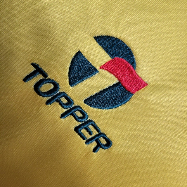 Camisa Seleção Brasileira Retrô I 88/90 Topper Torcedor Maculina - Amarela com gola verde