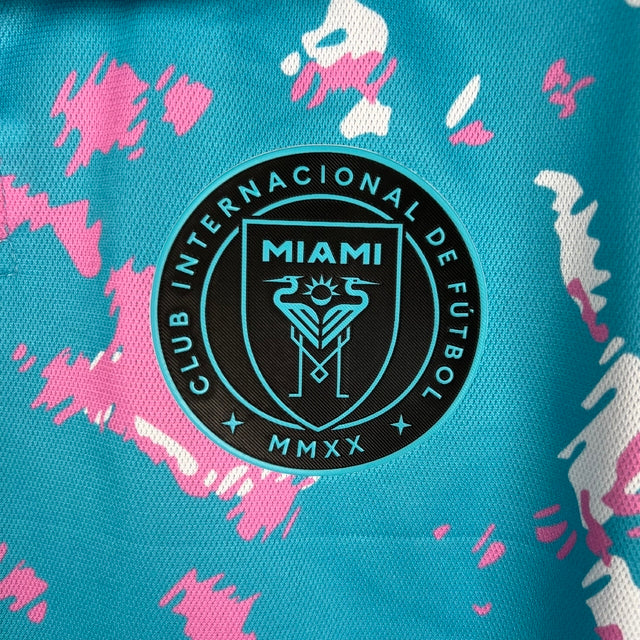 Camisa Inter Miami 23/24 -  Adidas Feminina - Azul com detalhes em branco e rosa