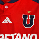 Kit Infantil Universidad do Chile II Adidas 23/24 - Vermelho com detalhes em azul