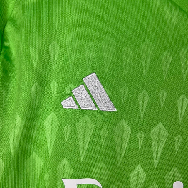 Kit Infantil Real Madrid Goleiro Adidas 23/24 - Verde com detalhes em branco