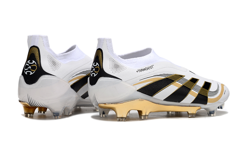 Chuteira Adidas Predator Elite 25 Laceless Campo - Branco/Dourado