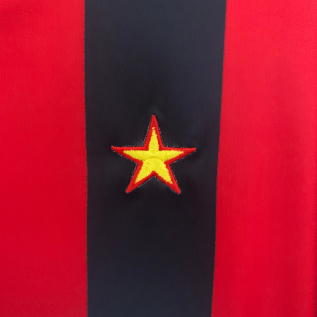 Camisa Retrô AC Milan 1990/1991 - Masculina Adidas - Vermelha e preta