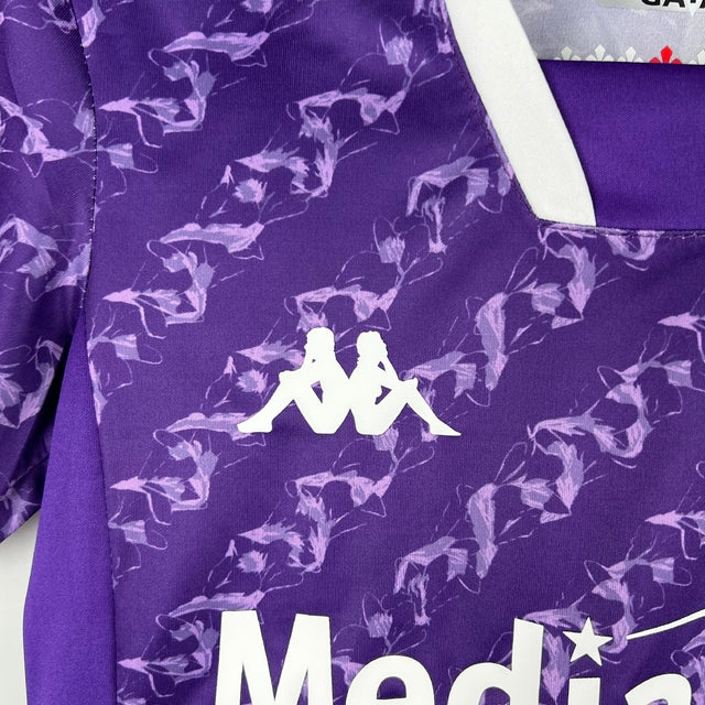 Kit Infantil Fiorentina I Kappa 23/24 - Roxo com detalhes em branco
