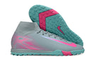 Chuteira Nike Society Air Zoom Mercurial Superfly 10 Elite TF - Azul e Rosa