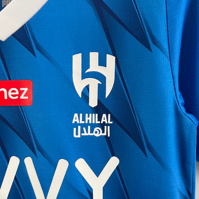 Kit Infantil Al Hilal I 23/24 Puma - Azul com detalhes em branco