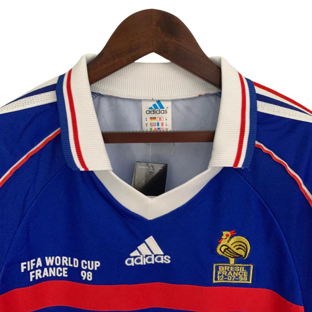 Camisa Retrô Seleção da França 1998 manga longa - Adidas Masculina - Azul