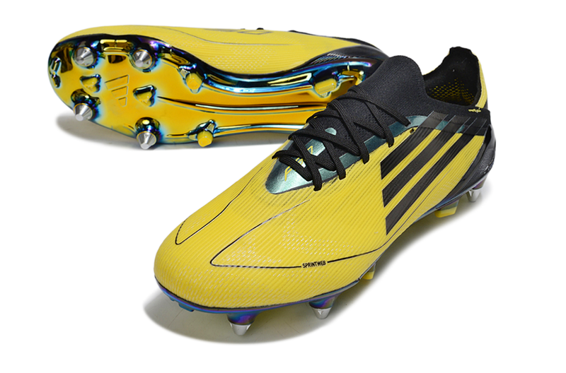 Chuteira Adidas Campo F50 Elite SG Trava Mista - Amarelo