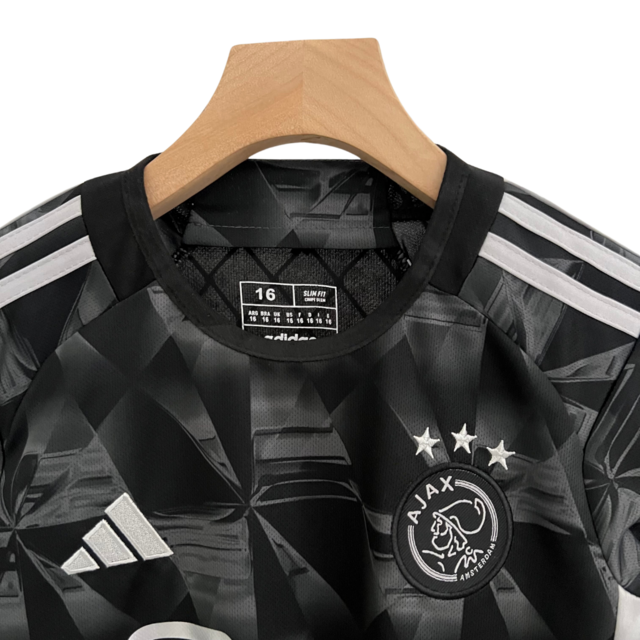 Kit Infantil Ajax Away 23/24 - Adidas Preto