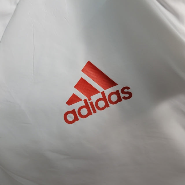 Jaqueta Corta-Vento São Paulo 20/21 Masculina Adidas - Branco com detalhes em vermelho