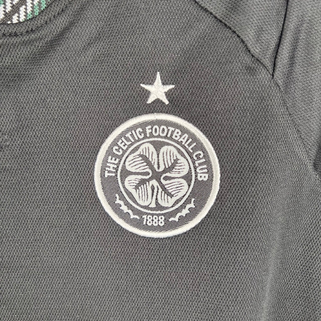 Kit Infantil Celtic da Escócia II Adidas 23/24 - Preto com detalhes em branco