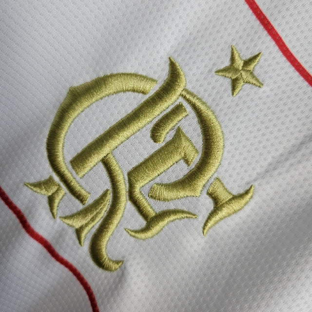 Camisa Flamengo II Edição Comemorativa 22/23 Torcedor Masculina -Branca com detalhes em dourado