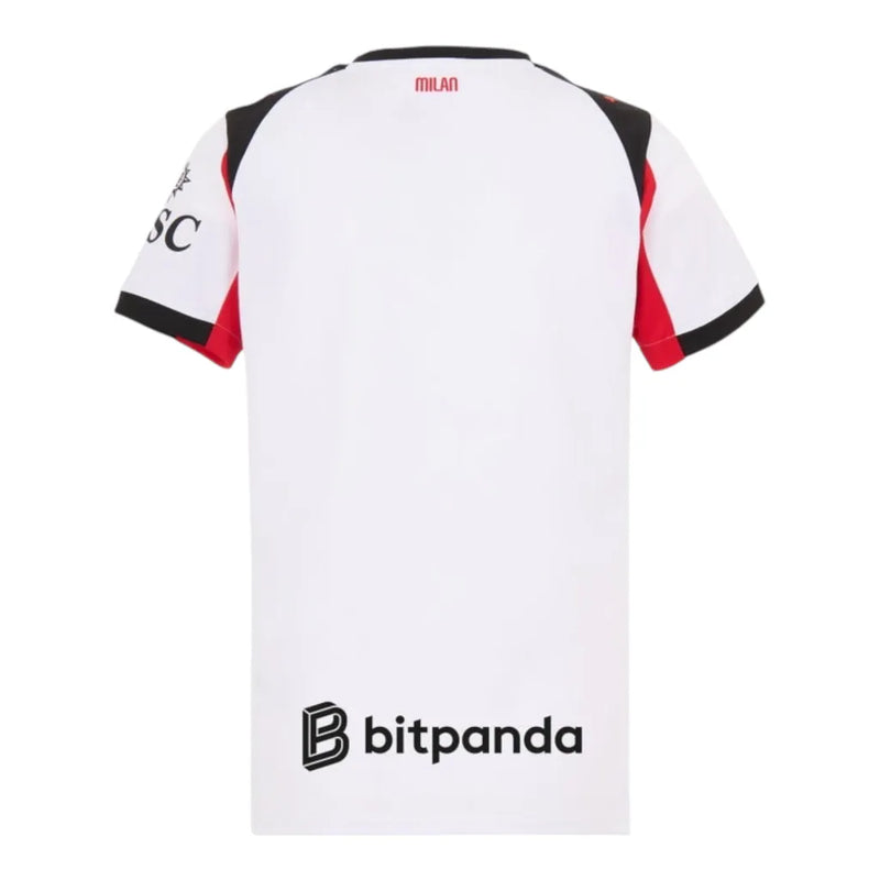 Camisa AC Milan II 25/26 - Torcedor Puma Feminina - Branca com detalhes em vermelho e preto