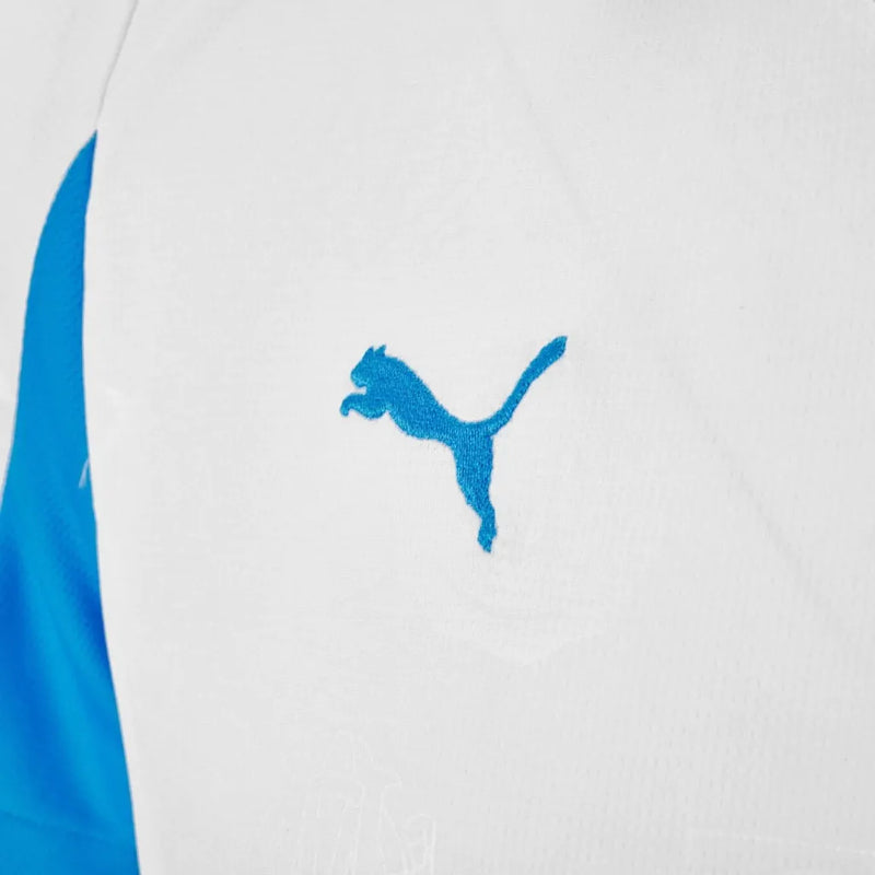 Camisa Olympique Marseille I 25/26 - Torcedor Puma Feminina - Branca e azul