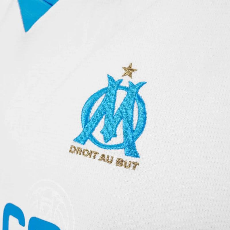 Camisa Olympique Marseille I 25/26 - Torcedor Puma Feminina - Branca e azul