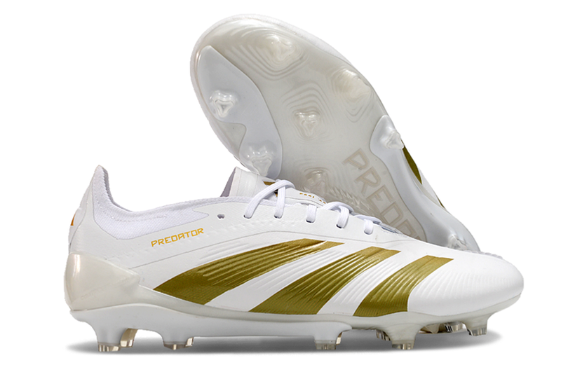 Chuteira Adidas Predator Elite FG Campo - Branco/Dourado