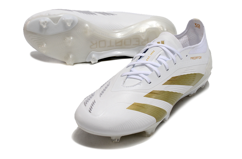 Chuteira Adidas Predator Elite FG Campo - Branco/Dourado