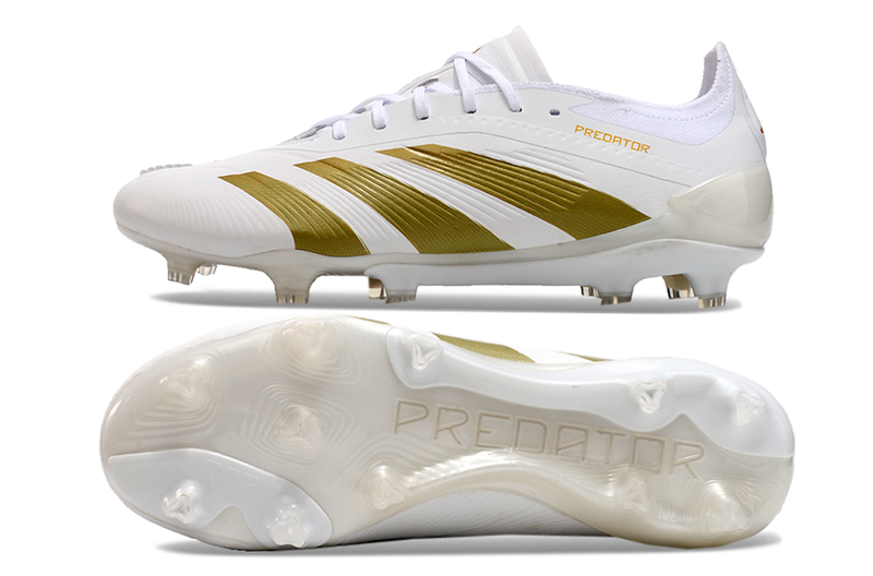 Chuteira Adidas Predator Elite FG Campo - Branco/Dourado