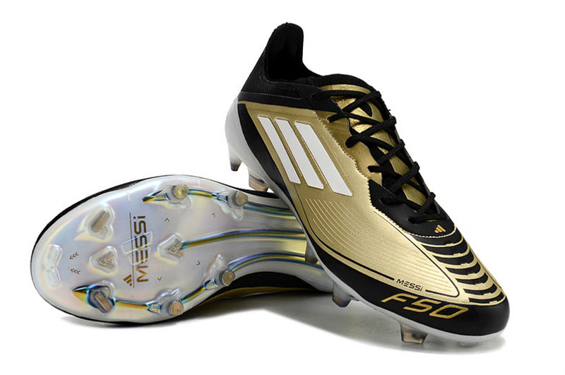 Chuteira Adidas Campo F50 Elite FG Messi Dourada