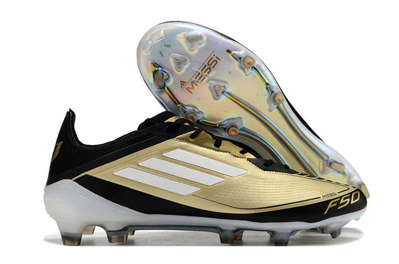 Chuteira Adidas Campo F50 Elite FG Messi Dourada