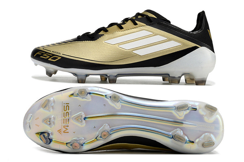 Chuteira Adidas Campo F50 Elite FG Messi Dourada