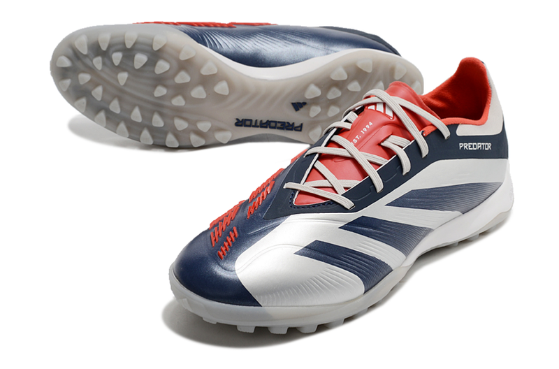 Chuteira Adidas Predator 24 Elite TF Society - Cinza e Azul