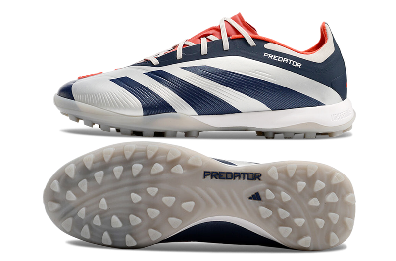Chuteira Adidas Predator 24 Elite TF Society - Cinza e Azul