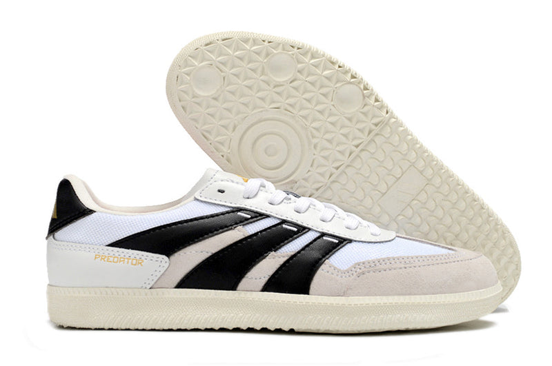 Chuteira Adidas Futsal Predator 24 League Low Freestyle - Branco, Bege e Preto