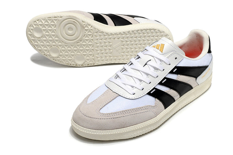 Chuteira Adidas Futsal Predator 24 League Low Freestyle - Branco, Bege e Preto