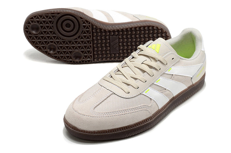 Chuteira Adidas Futsal Predator 24 League Low Freestyle - Bege e Branco