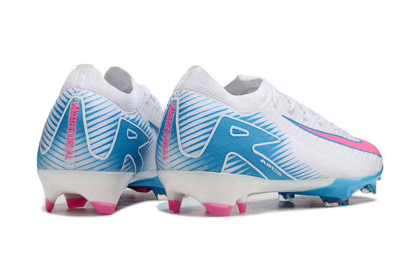 Chuteira Nike Air Zoom Mercurial Vapor 16 Elite FG Campo - Branco e Azul