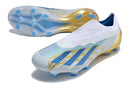 Chuteira Adidas Campo X CrazyFast .1 LL FG - Branco/Dourado/Azul