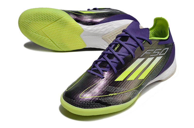 Chuteira Adidas Futsal F50 PRO IC - Roxa/Verde