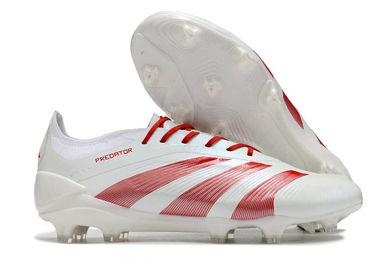 Chuteira Adidas Predator Elite FG Campo - Branco e Vermelho