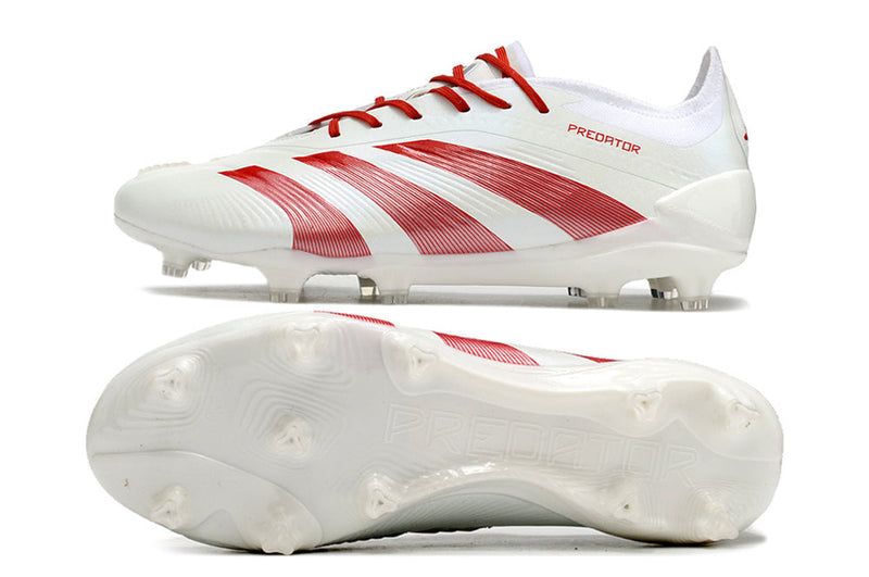 Chuteira Adidas Predator Elite FG Campo - Branco e Vermelho