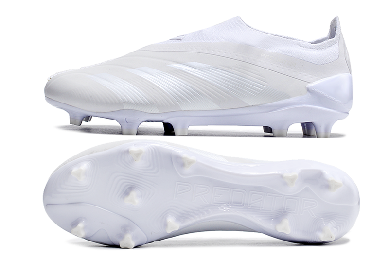 Chuteira Adidas Predator Elite FG Sem Cadarço Campo - Branco
