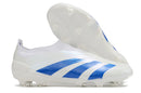 Chuteira Adidas Predator Elite FG Sem Cadarço Campo - Branco e Azul