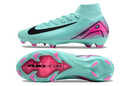 Chuteira Nike Campo Air Zoom Mercurial Superfly 10 Elite FG - Azul e Rosa