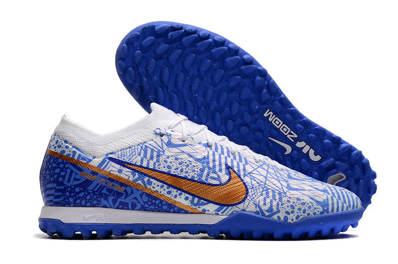 Chuteira Nike Society Air Zoom Mercurial Vapor 15 Elite TF - Branco/Azul