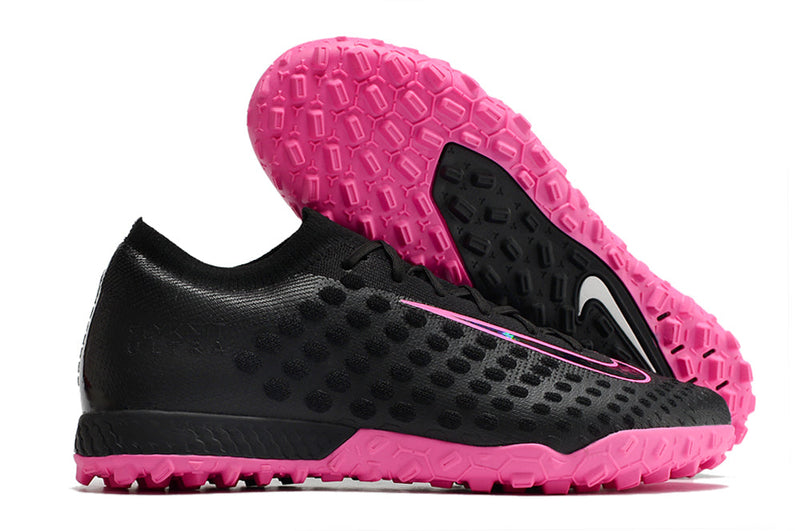 Chuteira Nike Society Phantom Ultra Venom TF - Preto/Rosa