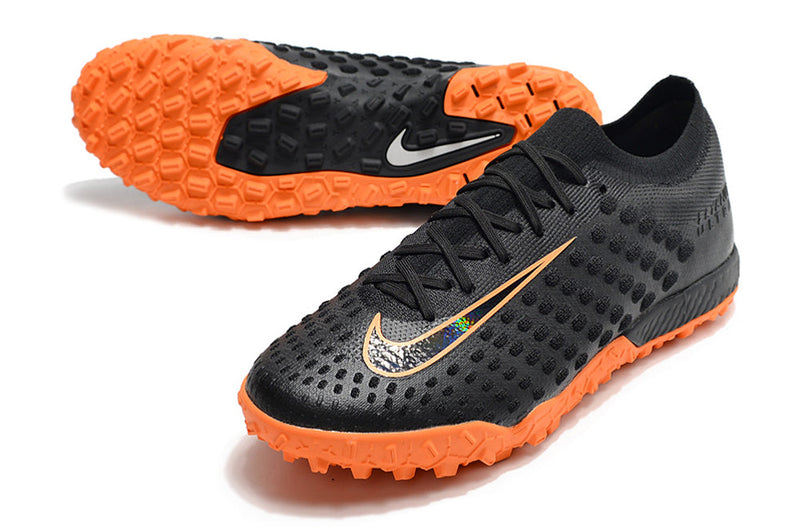 Chuteira Nike Society Phantom Ultra Venom TF - Preto/Laranja