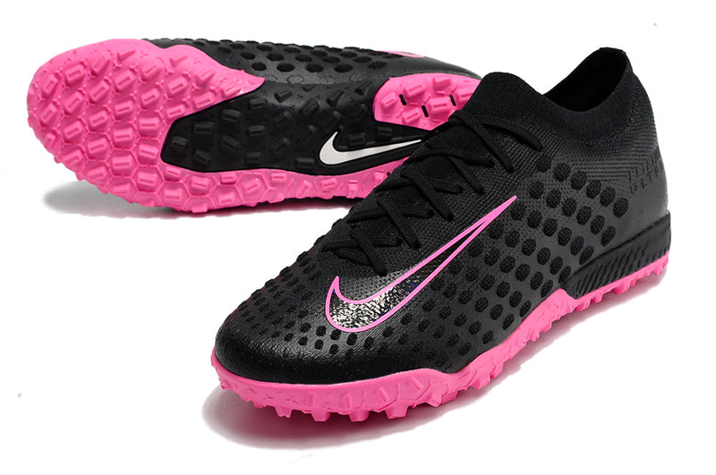 Chuteira Nike Society Phantom Ultra Venom TF - Preto/Rosa